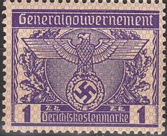 Stamp Germany Poland General Gov’t Revenue WW2 Emblem Reich Document 1Z MNH