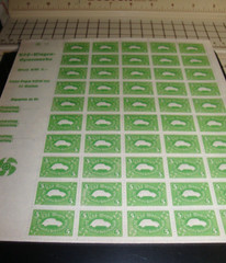RED + GREEN stamp sheet Germany WW2 Replica Reich KdF Volkswagen – Nazi Swastika