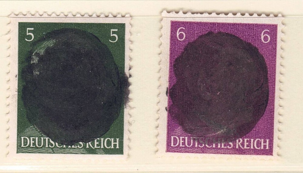 Germany/SBZ 1945 Mi. AP-784-785-I, Hitler head with black circular obliteration