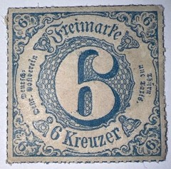 Travelstamps:1859-1866 Germany Thurn and Taxis , Mint Og MOGH 6 Kreuzer