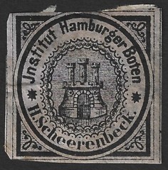 Germany HAMBURG Boten H. Scheerenbeck 1862 1pf local post stamp imperf #2