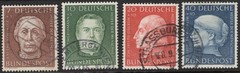 GERMANY 1954 SC. #B338-34 7PF+3PF TO 40PF+10PF PORTRAITS USED SET CAT $42.50