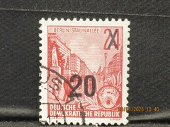 The listing:(1)1954 East Germany Berlin Stalinalle 24 overprint 20 Pfg Stamp-LH