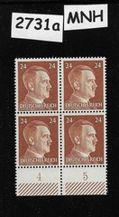 MNH stamp block Sc 517 Adolf Hitler PF24 WWII Germany 1941 Third Reich #2731a