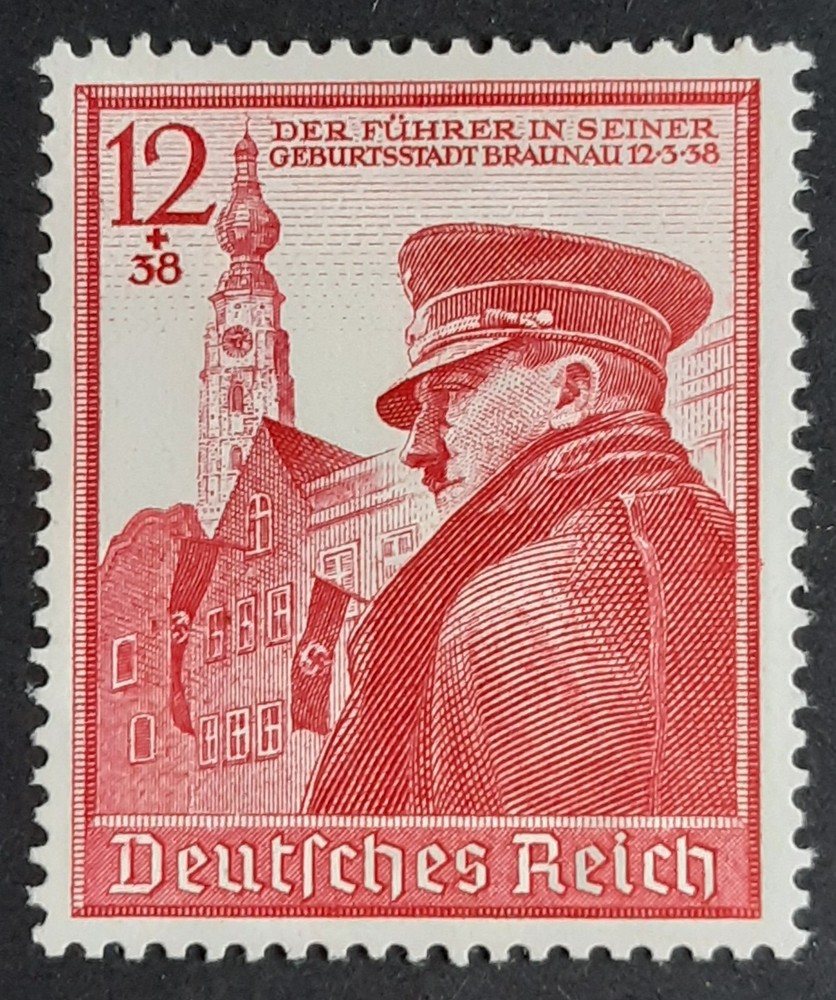 Germany Third Reich 1939 SG679 12pf + 38pf carmine, Hitler in Braunau, MNH