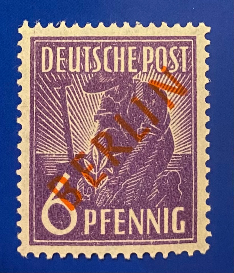 Germany Berlin West stamp 6pf Red Overprint 1949 MLH