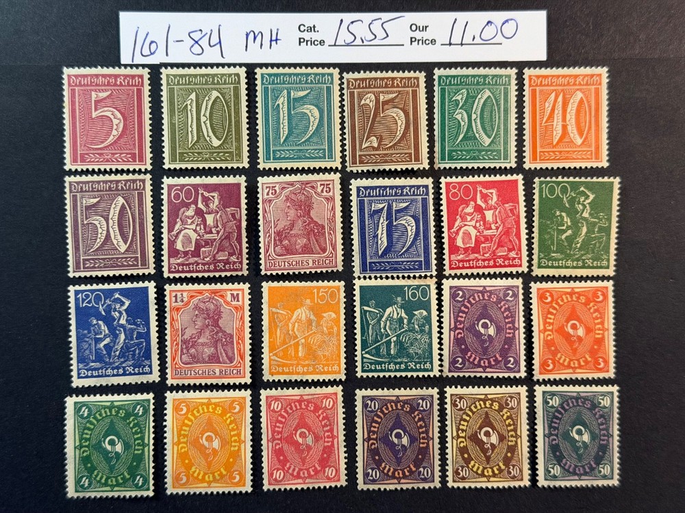 Germany # 161 – 184 MH 2024 Scott Catalogue Value $ 15.55