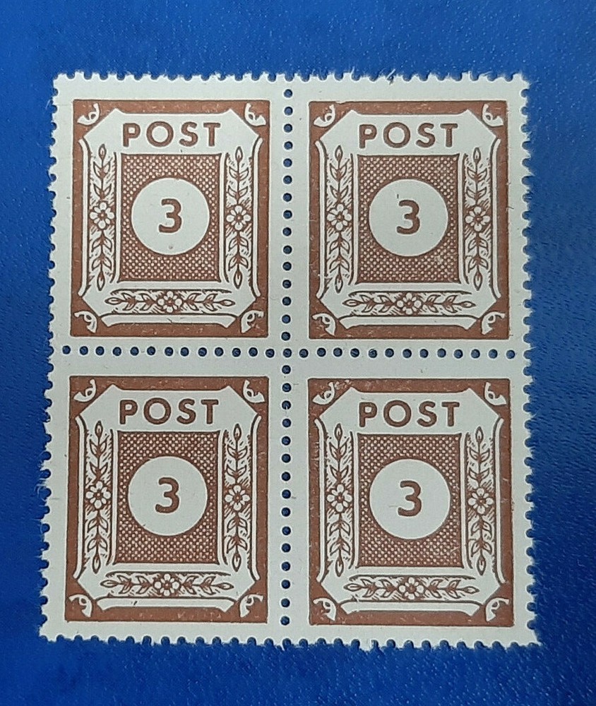 Germany Stamps Allied Occupation 4x 3 Pfennig 1945 Block SBZ Mi. Nr. 56 (19806)