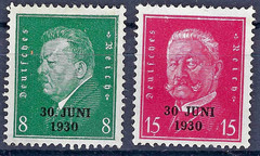 Germany 1930 Withdrawal of Occupation Troops from Rhineland Mi# 444-445 MNH**