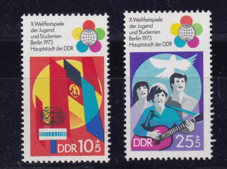 DDR MNH ** 1829-30 SC B170-1 Youth Festival Berlin