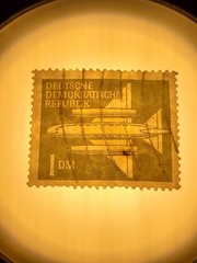 Rare used Airmail GDR stamp (Wz 2 lying), type. auction value 1200 eur