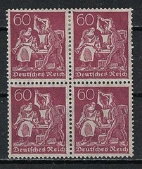 GERMANY:1921 SC#144 block of 4 MNH Iron Workers