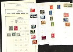 Croatia Stamp Collection 10 Scott International Pages, 1941-45 WWII German (BE)