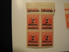 4 SET 1923 Deutsches Hyperinflation Stamps 5000 Marks Overstamp 2 Million Marks