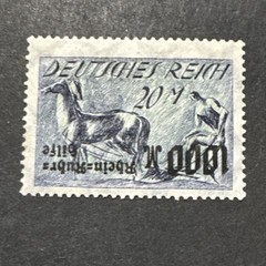 1923 German Realm 20+1000 Reichsmark MNH Surcharge Inverted Collectible Stamp