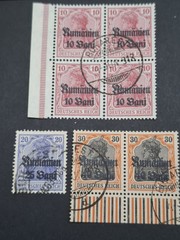 German occupation WWI in Romania 1917-1918 Overprinted # Stamped Envelope+blocks