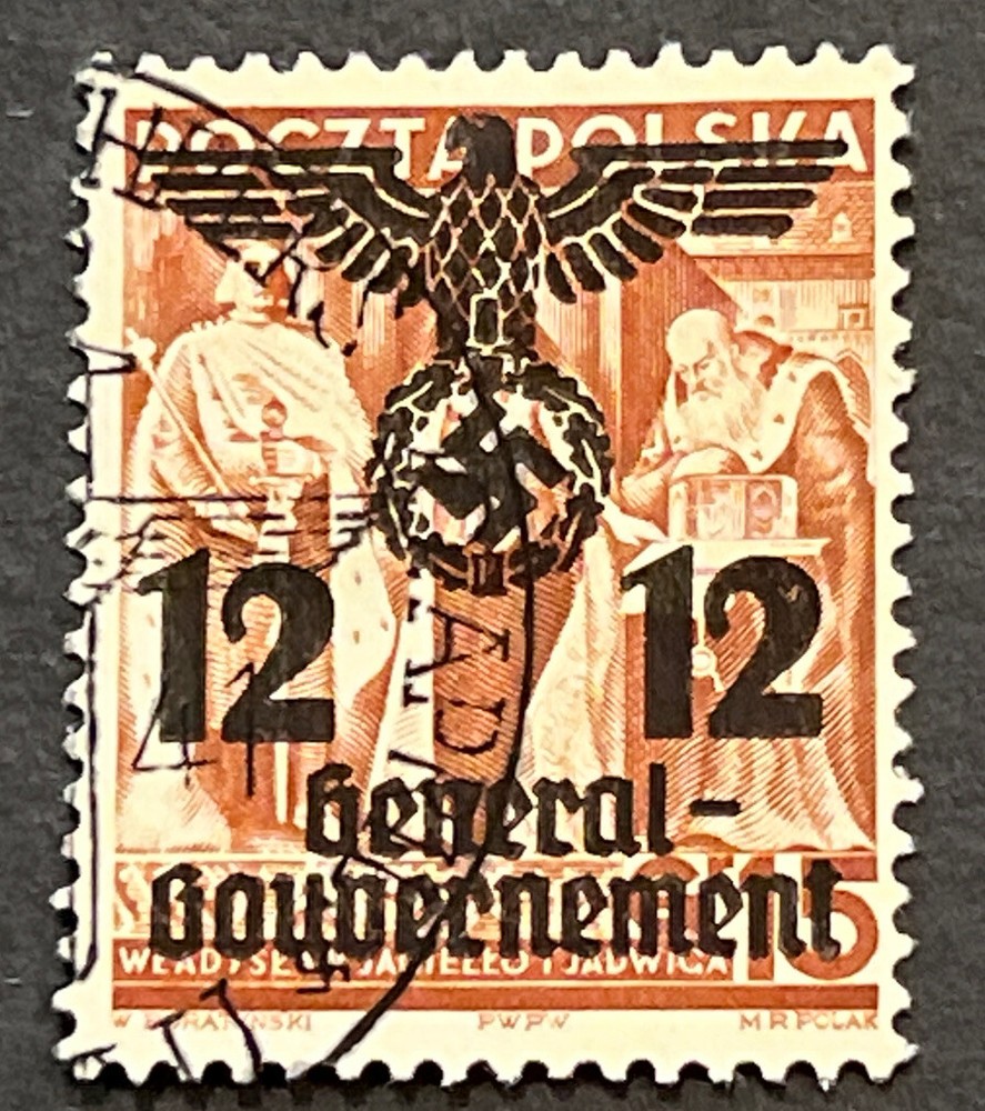 Travelstamps: Germany Stamp Poland 12 groschen Used Handstamped