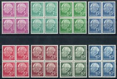 Heuss Viererblock VB 179 y – 260 y postfrisch alle Lumogen, Echt