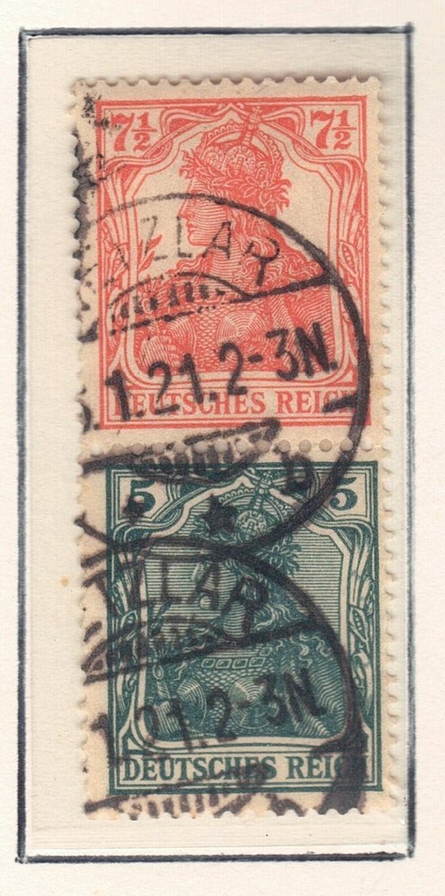 Germany – 1919 Zd-MiNr. S 3, 7½pf+5pf Germania, se-tenant pair (Used)