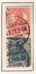 Germany – 1919 Zd-MiNr. S 3, 7½pf+5pf Germania, se-tenant pair (Used)
