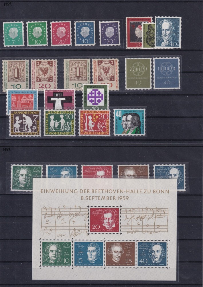 Germany 1959 Complete Year MNH