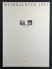 GERMAN POST ART-EDITION 1997/30 1959/1960 WEIHNACHTEN CHRISTMAS