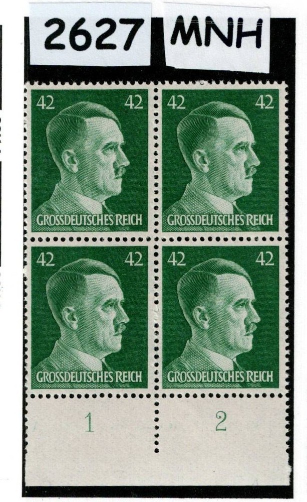 MNH Hitler stamp block Sc 529 / 1944 PF42 / Third Reich era Germany #2627