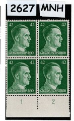 MNH Hitler stamp block Sc 529 / 1944 PF42 / Third Reich era Germany #2627