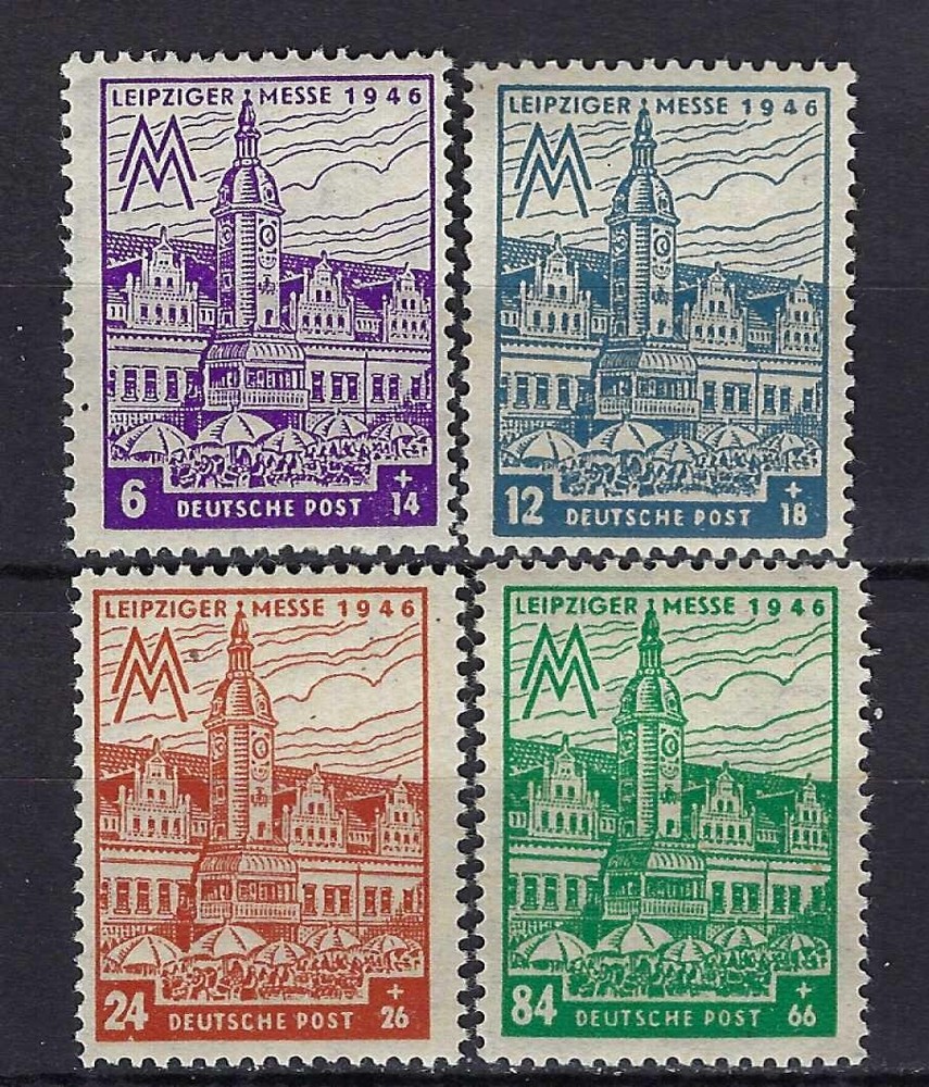 Soviet Occupation – 1946 – Leipzig Fair Mi 162-165 MNH ** (