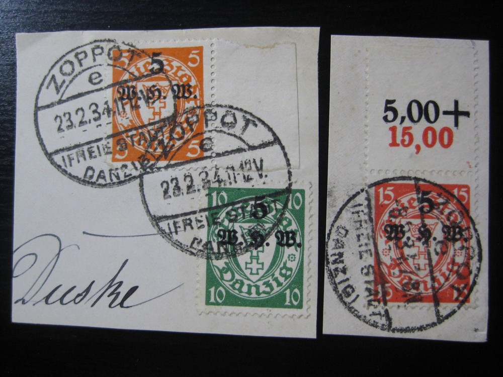 DANZIG GDANSK Mi. #237-239 scarce used stamp set! CV $155.00