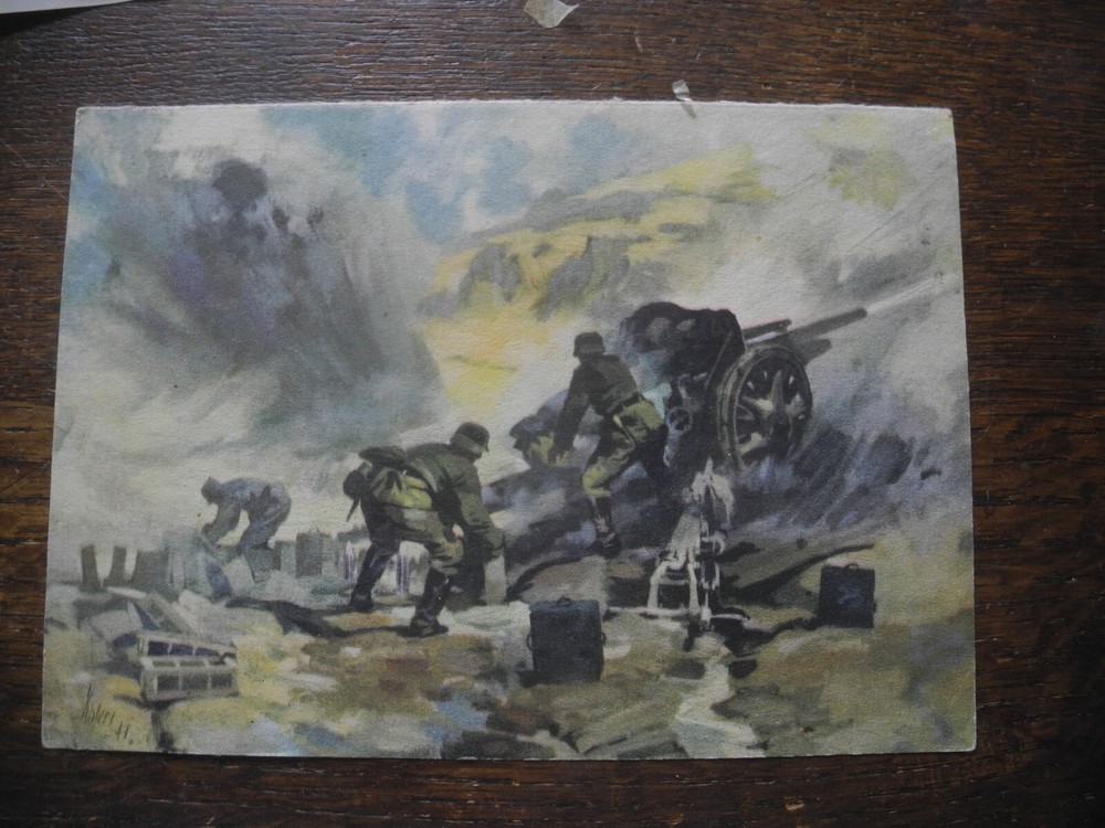 German Nazi postcard WW II, 1943: german army in Greece, relief war victims