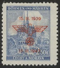Stamp Germany Bohemia Czech Mi 083-4 Sc 60-1 1942 WWII War Era Fascism MNH