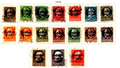 GERMANY BAVARIA SC# 136-152 USED SET TO 3 MARK FREE SHIPPING USA