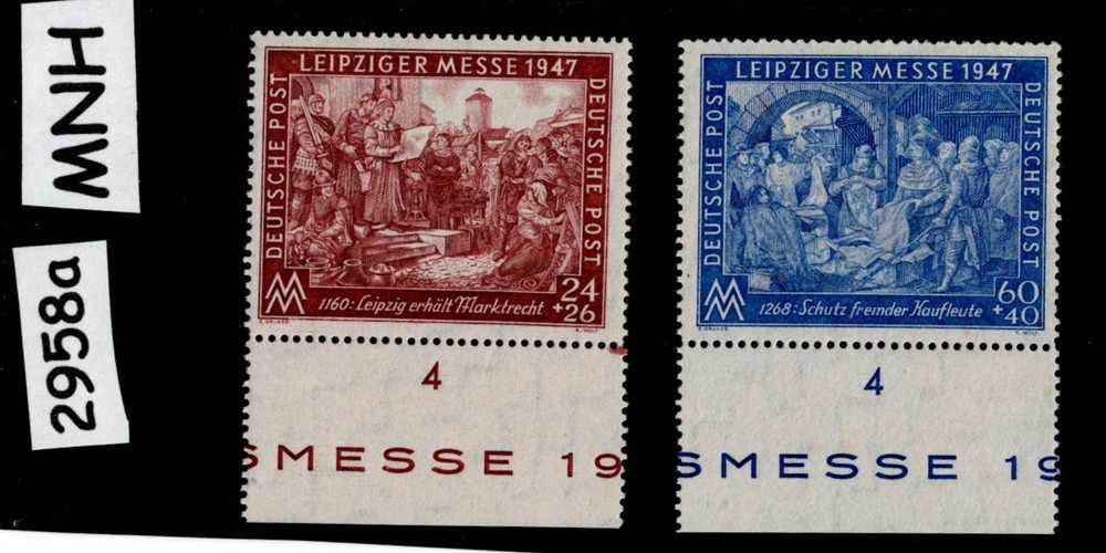 MNH Stamp set Post WWII 1947 Germany B296-297 Leipzig spring fair #2958a