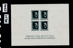 Stamp mini souvenir sheet IMPERF B103 1937 Adolf Hitler Birthday #2946
