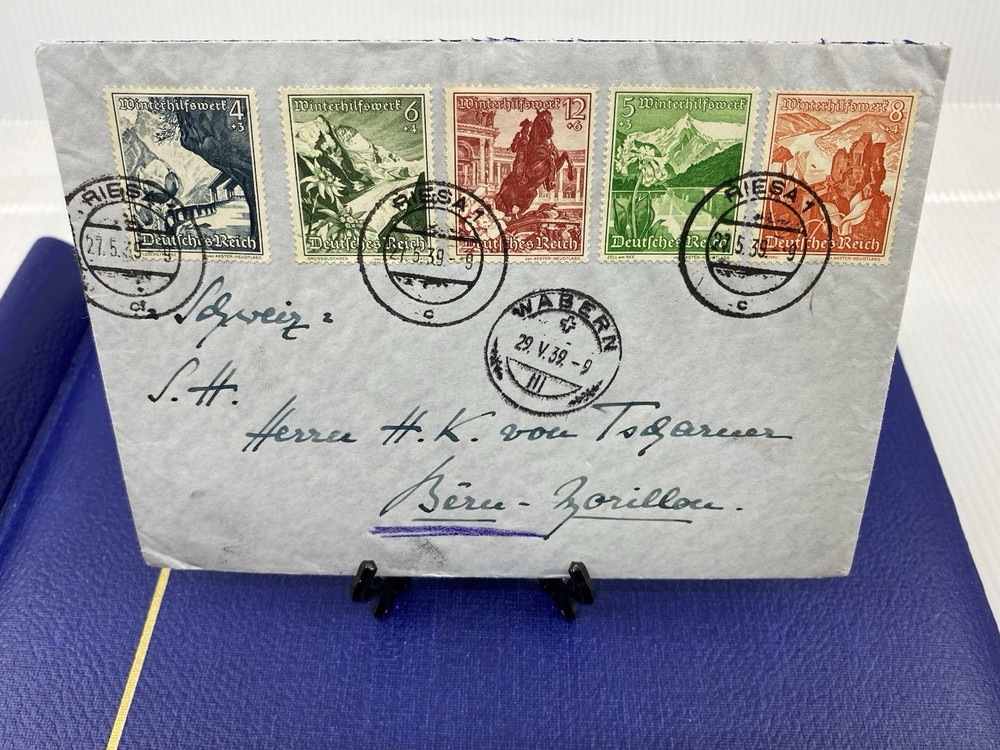 1939 Germany Semi Postal, Riesa/ Wabern to Bern Switzerland, Wartime Post.