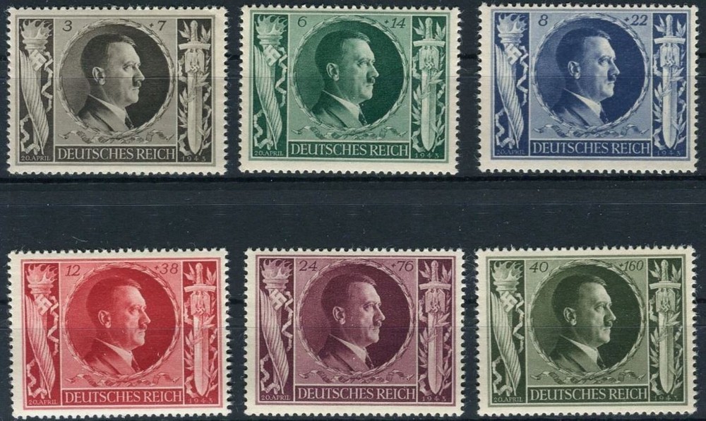 THIRD REICH 1943 mint MNH Hitler’s 54th Birthday stamp set!