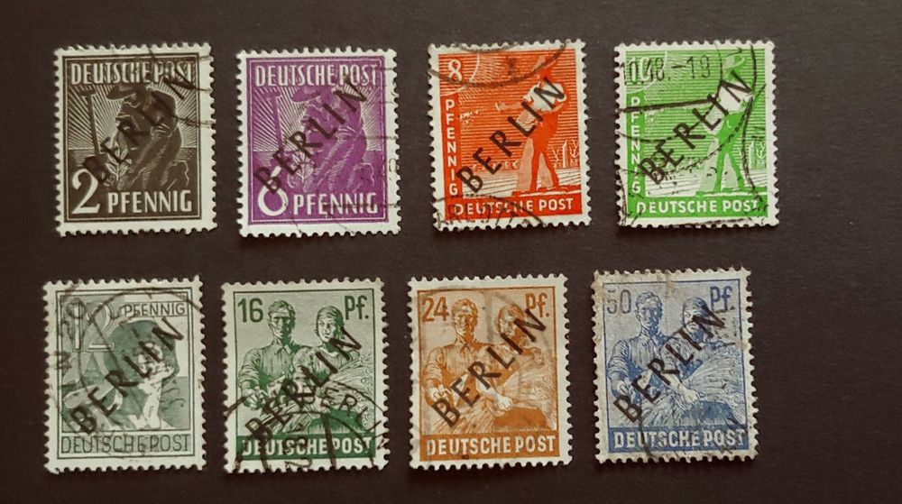 1948 BLACK SURCHARGES BERLIN LOT VF USED GERMANY DEUTSCHLAND