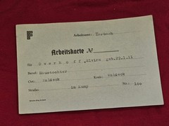 WWII German Third Reich Arbeitskarte Work Card Waldeck