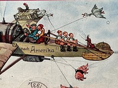 1936 Hindenburg 1st Flight Zeppelin postcard LZ 129 1. Fahrt Germany – N America