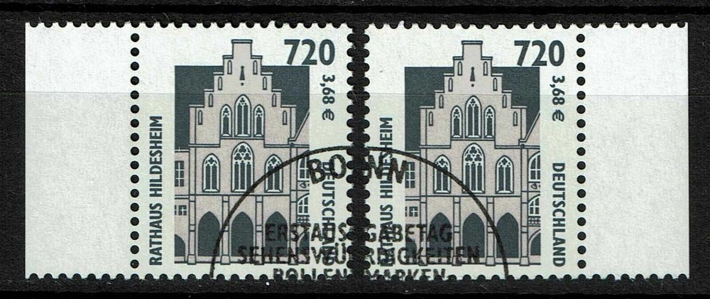 Bundle 2197, two marginal pieces, stamped, Mi. 16,-