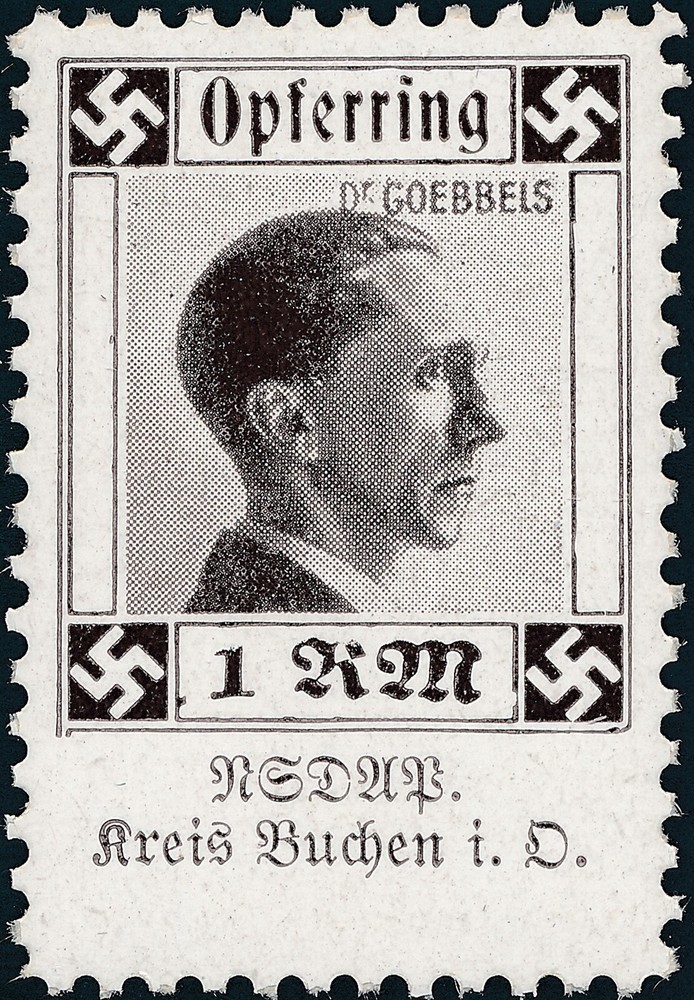 Stamp Germany Revenue WWII 3rd Reich Charity Kreis Buchen 3 MNH