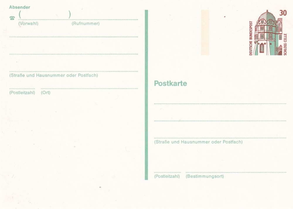 Bundesrepublik Postal card 30pf Sehenswurdigkeiten