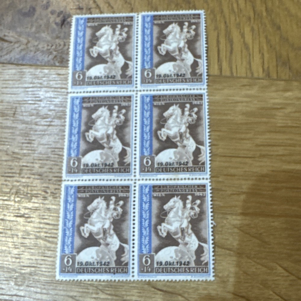 Germany 1942 European Postal Congress over print block. Third Reich WW2 MNH