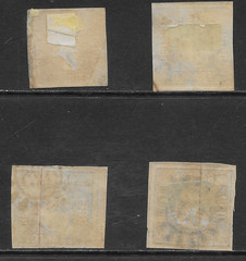 BAVARIA SCOTT 2 USED FINE x 4 – 1849 3kr BLUE – NUMERAL OF VALUE ISSUE