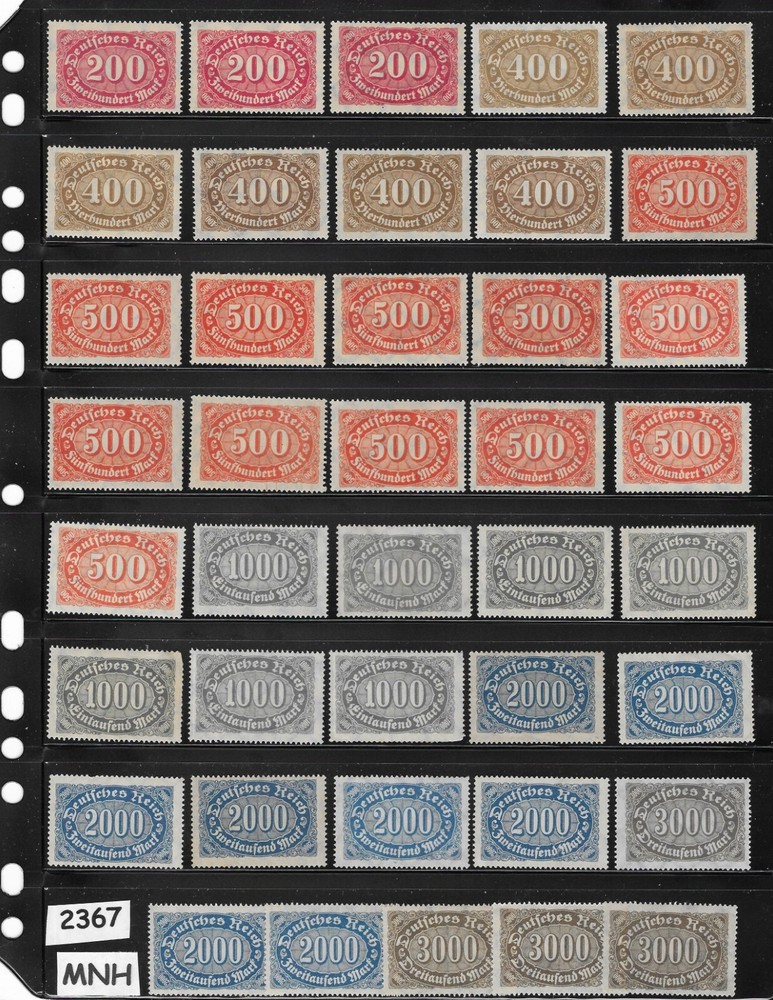 MNH stamps 40 pc Large Numeral / GERMANY Republic / Issued before 1930 #2367