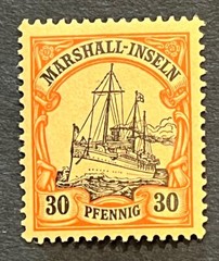 Travelstamps: GERMANY MARSHALL ISLANDS STAMPS Kaiser’s Yacht Mint OG LH UNWMK 30