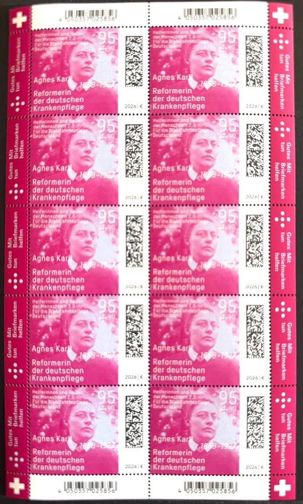 GERMANY REISSUES FEBRUARY 2026 SELECTION SHEET Mi. 3945-3950 / GERMANY SHEET