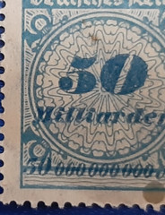 Stamps Germany Deutsches Reich 4x 50 Milliarden Mark 1923 Block Mi. 330 (25093)