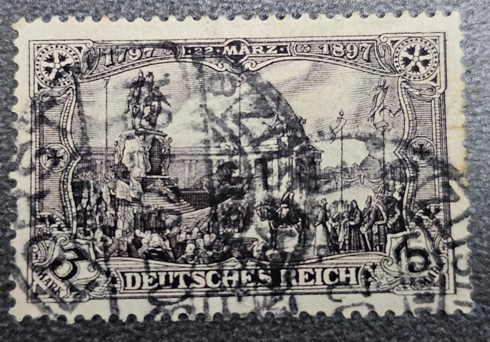 Stamp Germany Deutsches Reich Germania 3 Mark 1902 Mi. Nr. 80 [🇩🇪39664-7]